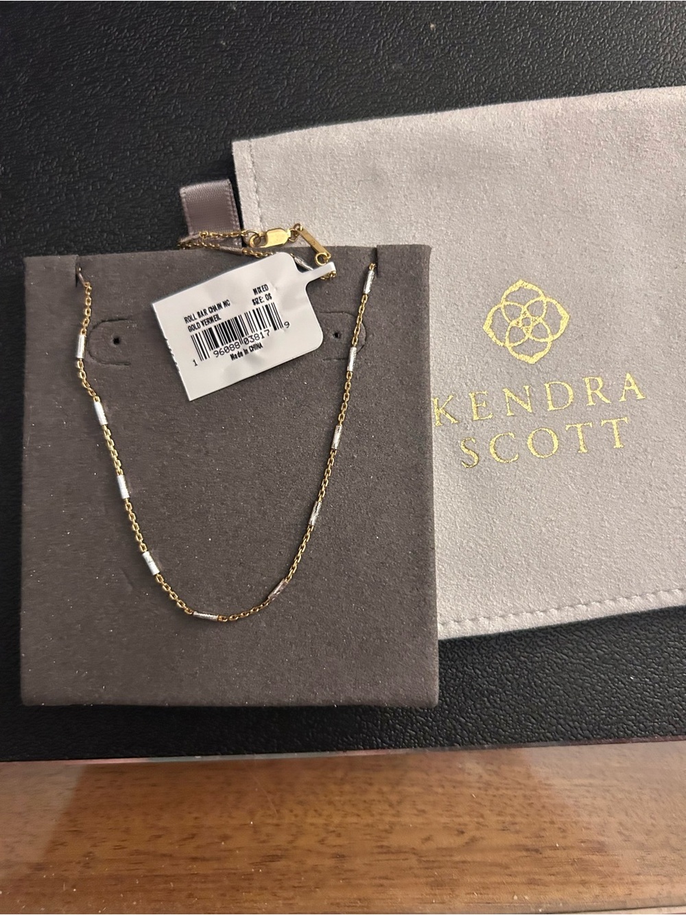 Kendra Scott Roll Bar Chain Nck in Sterling & 18k Gold Vermeil